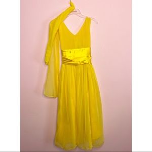 yellow dress with scarf